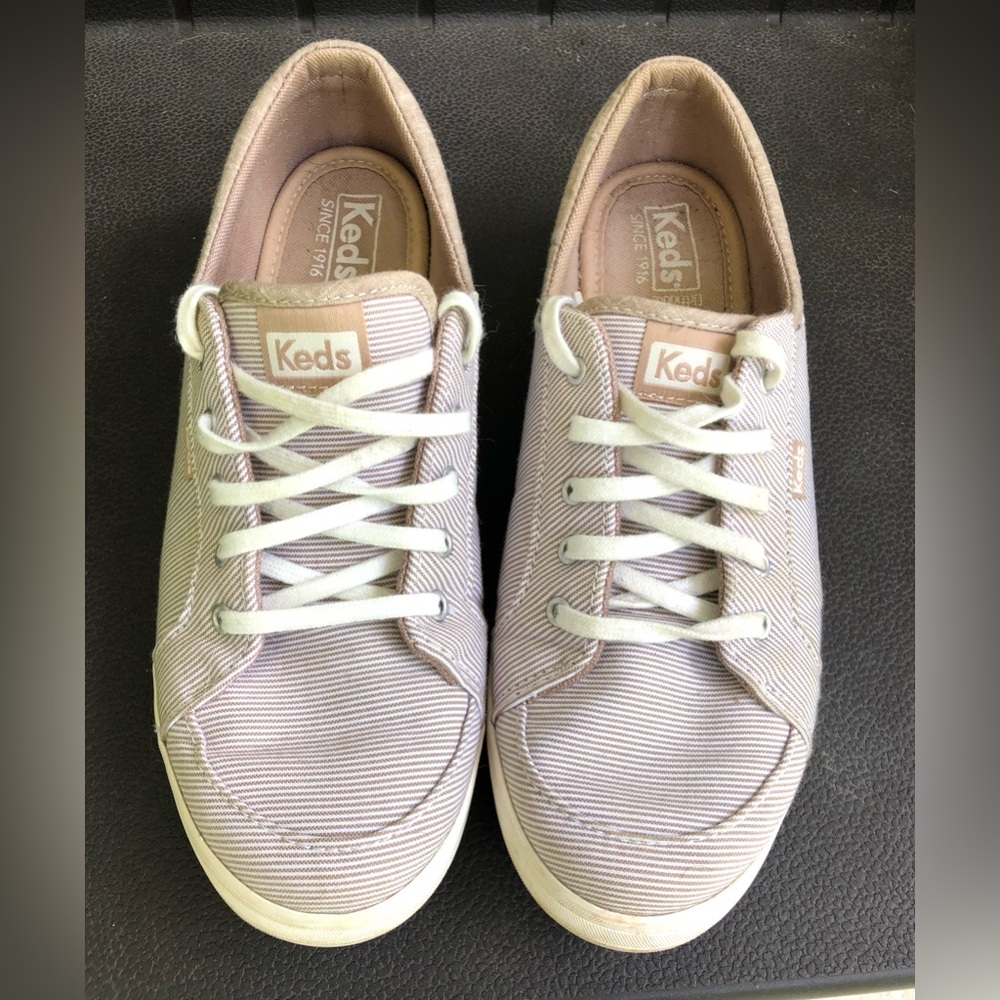 Keds Beige and White Casual Sneakers